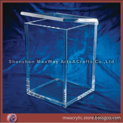 Transparent rectangle polished acrylic/PMMA container/vessel/receptacle box/bin